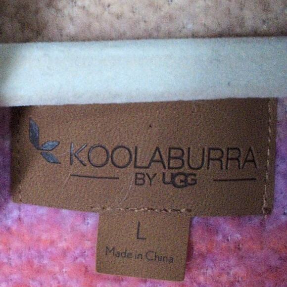 Koolaburra Ugg Hooded Vest Womens L Multicolor Soft Fleece Open Front Cozy - Picture 2 of 8